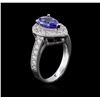 Image 3 : 14KT White Gold 1.63 ctw Tanzanite and Diamond Ring