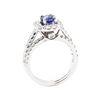 Image 4 : 1.66 ctw Sapphire And Diamond Ring And Attached Band - 14KT White Gold
