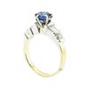 Image 4 : 1.53 ctw Oval Brilliant Blue Sapphire And Diamond Ring - 18KT Yellow And White G
