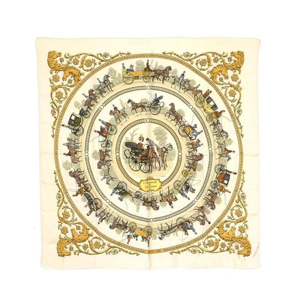Hermes Beige La Promenade De Longchamps Scarf