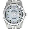 Image 2 : Rolex Mens Stainless Steel Mother Of Pearl Diamond & Emerald Datejust Wristwatch