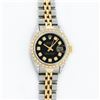 Image 2 : Rolex Ladies 2 Tone Black Diamond Lugs Oyster Perptual Datejust Wristwatch