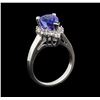 Image 4 : 3.07 ctw Tanzanite and Diamond Ring - 14KT White Gold