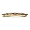 Image 2 : Antique Art Nouveau Krementz 14k Gold Diamond Pearl Open Etched Leaf Pin Brooch