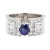 Image 2 : 2.04 ctw Sapphire And Diamond Ring - 14KT White Gold