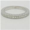 Image 7 : NEW 14k White Gold 0.17 ctw Round F VS1 Diamond Milgrain Etched Wedding Band Rin