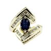 Image 2 : 3.16 ctw Oval Brilliant Blue Sapphire And Diamond Ring - 14KT Yellow Gold