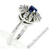 Image 6 : Vintage 14kt White Gold 0.90 ctw Round Sapphire and Diamond Flower Cluster Ring