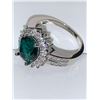 Image 3 : Emerald Style ladies Oval Solitaire Engagement/Anniversary ring .925 Silver Size 7