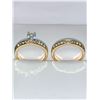 Image 1 : Ladies 14K GP NEw .90 Carat Solitaire Wedding and multi stone Engagement Band Set of 2 - Size 7