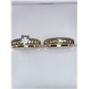 Image 2 : Ladies 14K GP NEw .90 Carat Solitaire Wedding and multi stone Engagement Band Set of 2 - Size 7
