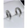 Image 1 : Ladies NEW Crystal .925 Silver hoop Earring Set plated clasps