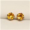 Image 1 : 10K Yellow Gold Fancy Sapphire(1.2ct) Earrings  (~weight 0.45g), Made in Canada, Suggested Retail Va
