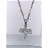 Image 1 : Sterling Silver Crucifix White Sapphire Style stones Pendant and Chain Set