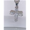 Image 2 : Sterling Silver Crucifix White Sapphire Style stones Pendant and Chain Set
