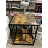 Image 1 : Steel Frame Wooden End Table (20in x 20in x 24in)