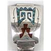 Image 2 : Navajo Sterling Chip Inlay Watch Band