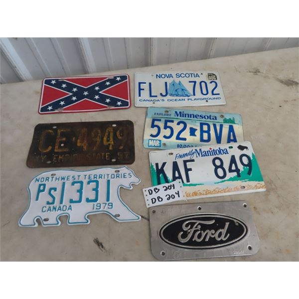 License Plates - 79 NWT , 57 NY Plus Ford Emblems