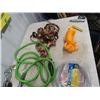 Image 2 : (MN) 3 Hyd Bottle Jacks, Tire Irons, Come A Long, 50 ' New 3/16 Winch Cable, Trailer Wiring Plus Mor