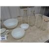 Image 2 : (CV) New Old Stock Punch Bowl, Fire King Mixing Bowls, Cream Bottle , Milk Bottle