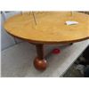 Image 2 : Wooden Coffee Table 16"H & 34" RD. & Retro Magazine Rack