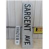 Image 1 : 2 Street Signs- 1) Sargent Ave 12" x 56" & 1) Brazier St 6"x 24" - 2 Sided