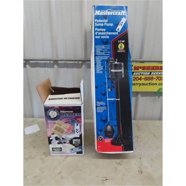 Mastercraft Sump Pump & Sunflower Heater
