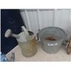 Image 3 : (TS) Wringer, Galvanized Pail, & Water Can