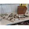 Image 1 : (TS) Old Tools Vice , WRenches, Cow Kick, Bits, Leaded Glass, Buggy Step Plus More!