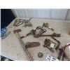 Image 3 : (TS) Old Tools Vice , WRenches, Cow Kick, Bits, Leaded Glass, Buggy Step Plus More!