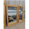 Image 2 : 3 Wooden Framed Mirrors- Largest is 13.5" x 42"