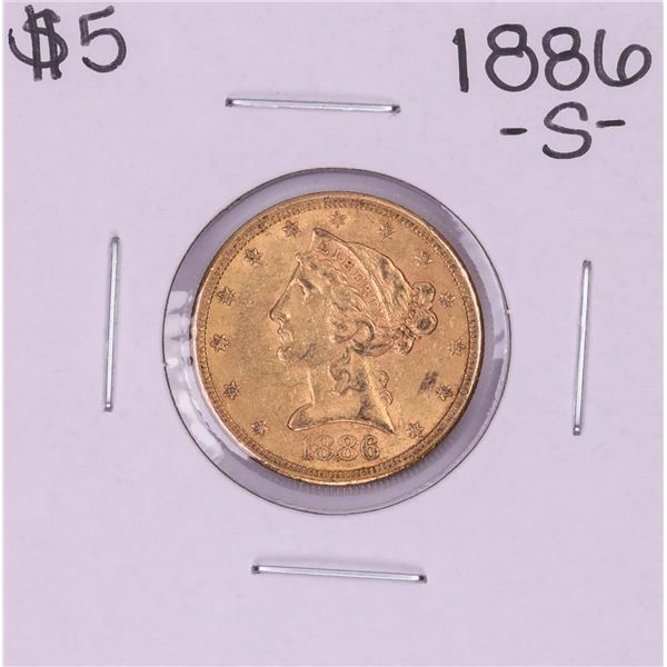 1886-S $5 Liberty Head Half Eagle Gold Coin