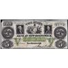 Image 1 : 1800's $5 State Bank of New Brunswick New Jersey Obsolete Note