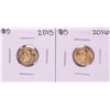 Image 1 : Lot of 2015-2016 $5 American Gold Eagle Coins