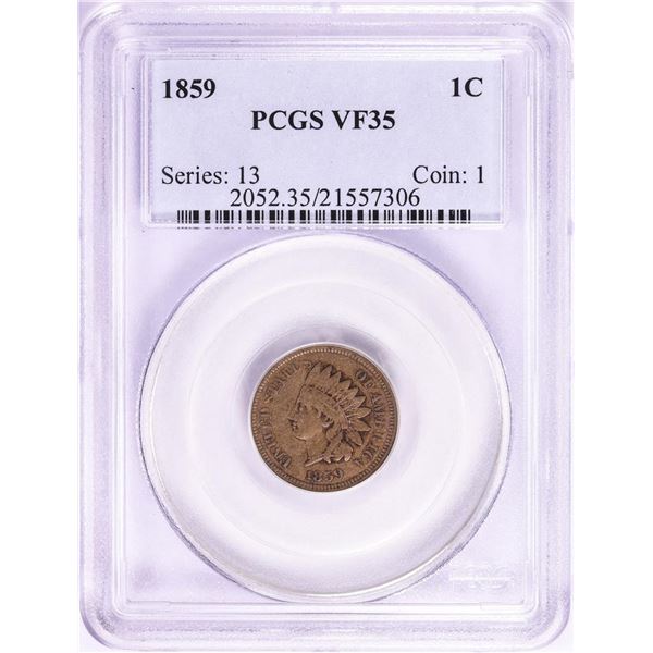 1859 Indian Head Cent Coin PCGS VF35