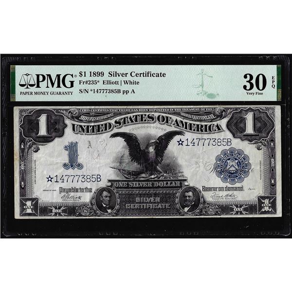 1899 $1 Black Eagle Silver Certificate Star Note Fr.235* PMG Very Fine 30EPQ