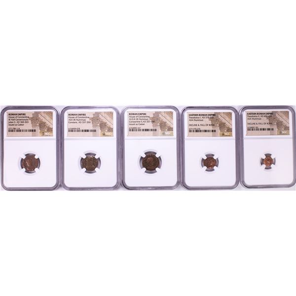 Lot of (5) Ancient Roman Empire Coins NGC Certified