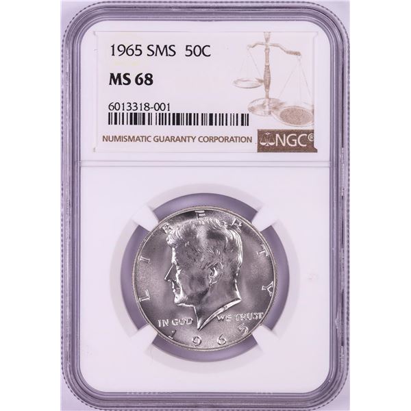 1965 SMS Kennedy Half Dollar Coin NGC MS68
