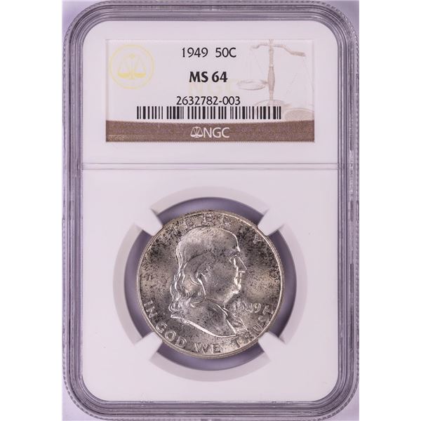 1949 Franklin Half Dollar Coin NGC MS64