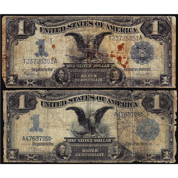 Lot of (2) 1899 $1 Black Eagle Silver Certificate Notes