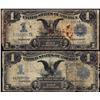 Image 1 : Lot of (2) 1899 $1 Black Eagle Silver Certificate Notes