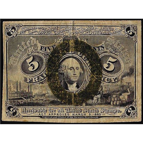 March 3, 1863 Second Issue Five Cents Fractional Currency Note