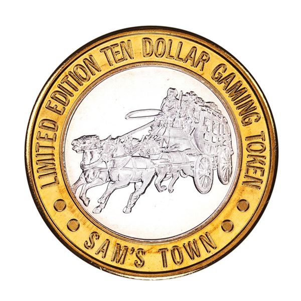 .999 Silver Sam Boyd's Sam's Town Las Vegas $10 Casino Gaming Token Limited Edition