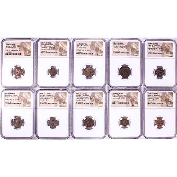 Lot of (10) Ancient Roman Empire Coins NGC Certified