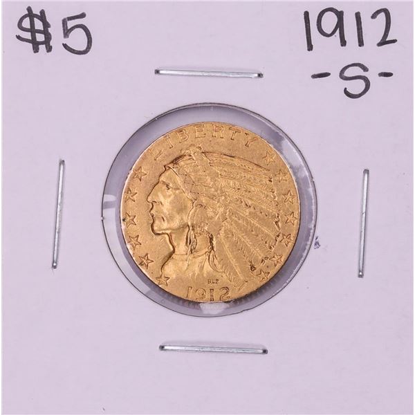 1912-S $5 Indian Head Half Eagle Gold Coin