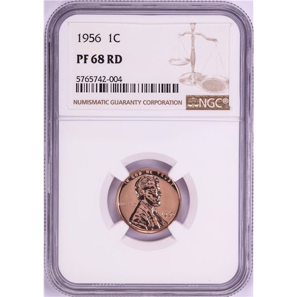 1956 Proof Lincoln Wheat Cent Coin NGC PF68RD
