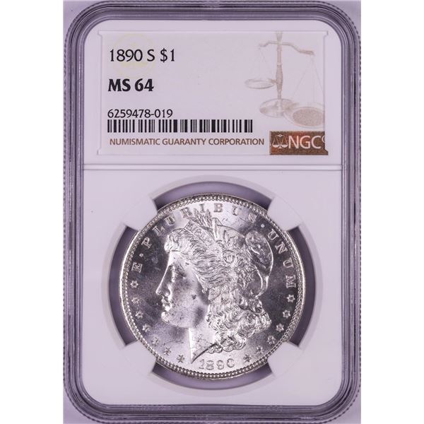 1890-S $1 Morgan Silver Dollar Coin NGC MS64