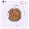 Image 1 : 1901-S $5 Liberty Head Half Eagle Gold Coin