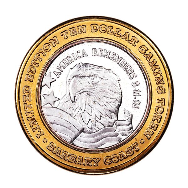.999 Fine Silver Barbary Coast Las Vegas, Nevada $10 Limited Edition Gaming Token