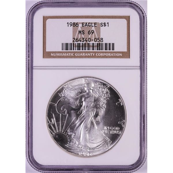 1986 $1 American Silver Eagle Coin NGC MS69